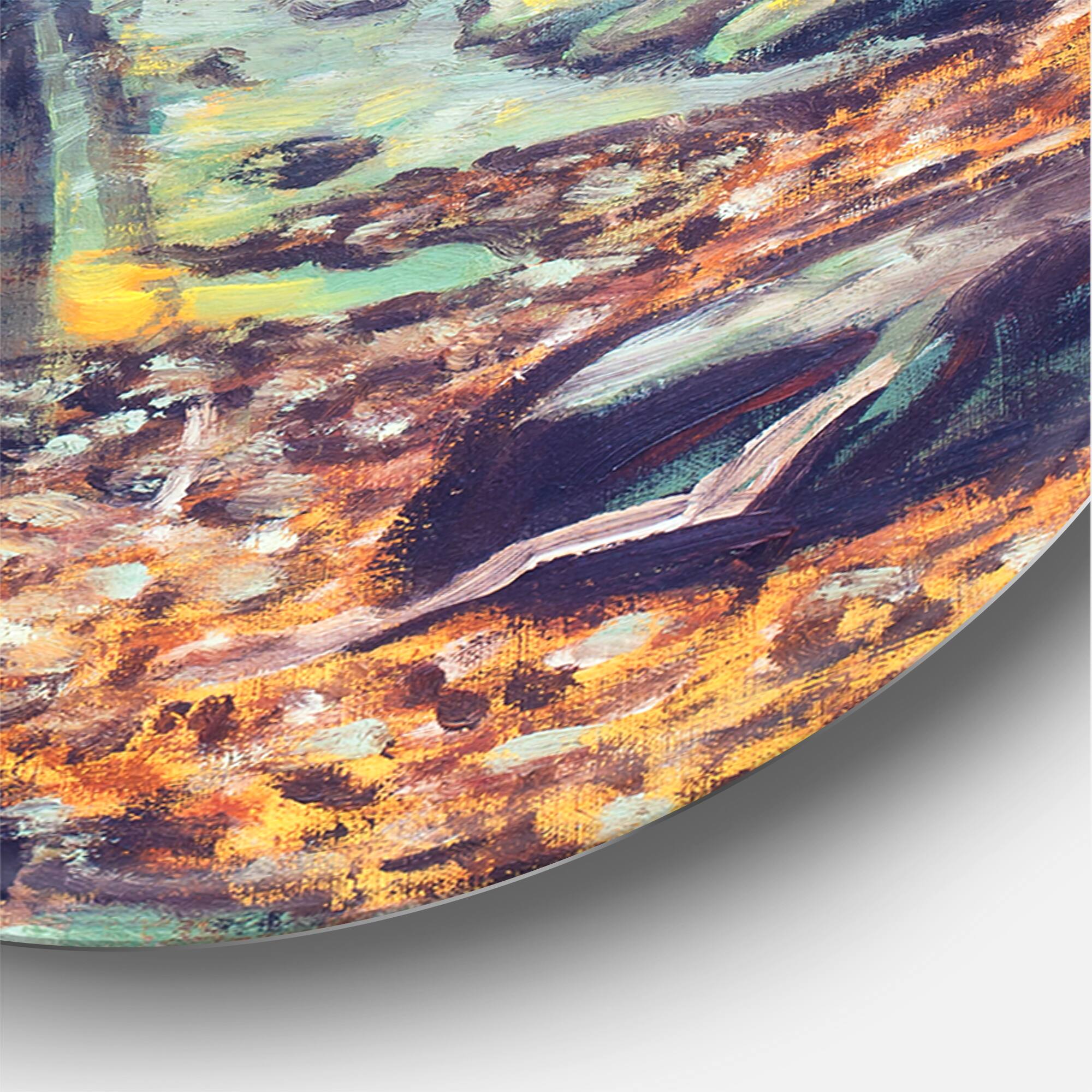 Designart - Landscape With River In Autumn Forest Sunset